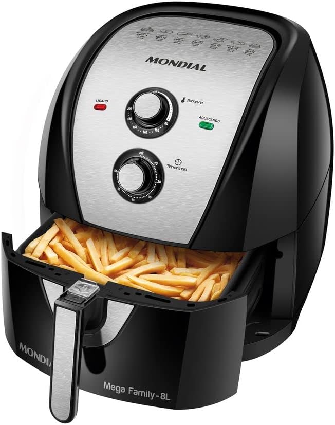 Fritadeira Sem Óleo Air Fryer 8L, Mondial Antiaderente, 1900W, - AFN-80-BI