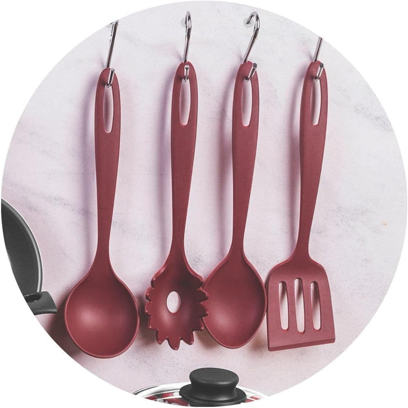 Kit para Cozinha 12 Peças com Jogo de Panelas Vermelho e Utensilios Tramontina Turim