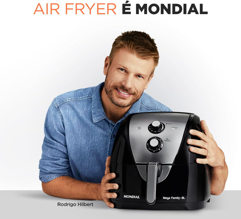 Fritadeira Sem Óleo Air Fryer 8L, Mondial Antiaderente, 1900W, - AFN-80-BI