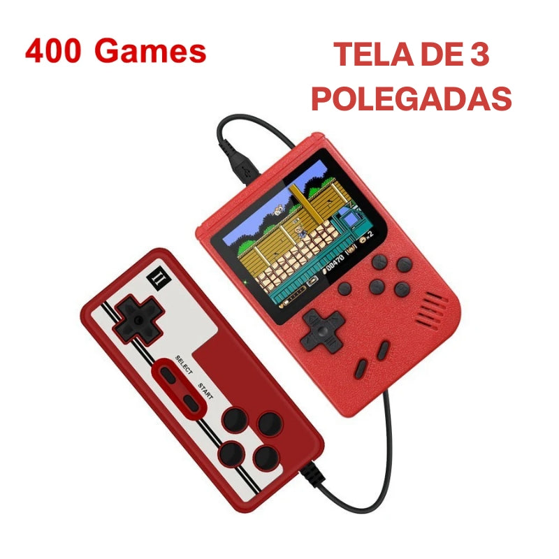 Mini Game Portátil Retrô + Controle - 400 Jogos