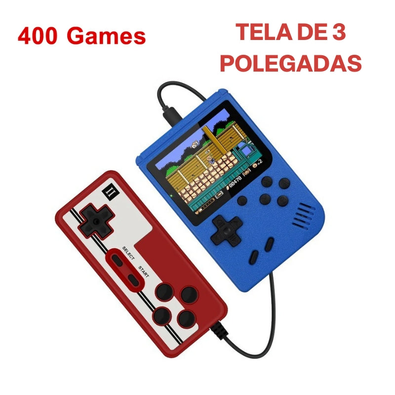 Mini Game Portátil Retrô + Controle - 400 Jogos