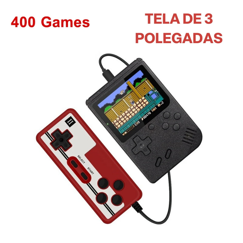 Mini Game Portátil Retrô + Controle - 400 Jogos