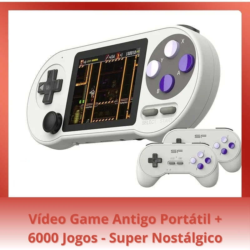 Vídeo Game Antigo Portátil + 6000 Jogos - Super Nostálgico